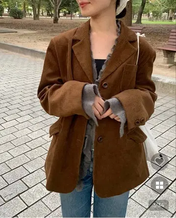 plain 오버핏 코듀로이 자켓