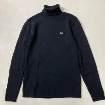LACOSTE 여성용 울 터틀넥 리브 니트 풀오버