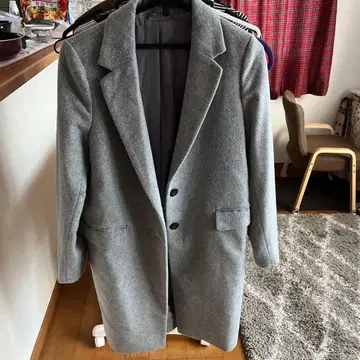 그레이 체스터 코트 여분 버튼 포함 GU