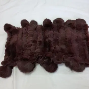 다크 레드 퍼 폼폼 스톨