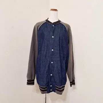 STONE FREE 래글런 데님 자켓 절개 면 100% [ L ]