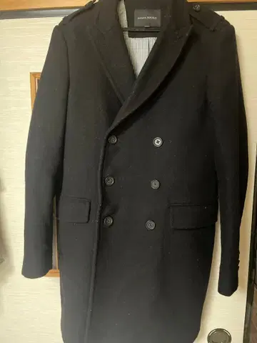 BANANA REPUBLIC 더블 브레스트 체스터 코트 블랙