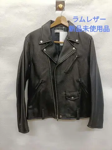 [ 미사용 새상품 ] BEAUTY&YOUTH 블랙 가죽 더블 라이더스 M