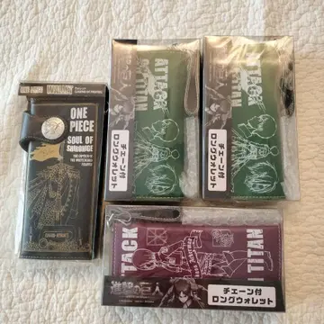 [ 묶음 판매 미사용품 ] 진격의 거인 원피스 장지갑 롱 지갑 4점