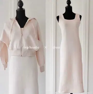 MONAMOUR zip hoodie x dress set