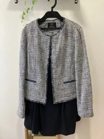 23구 그레이 계열 트위드 자켓 & 스커트 세트