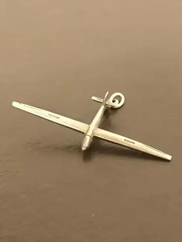 835 독일 실버 글라이더 비행기 모티브 참 펜던트 탑