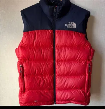 THE NORTH FACE 다운 베스트 빨간색/네이비 L