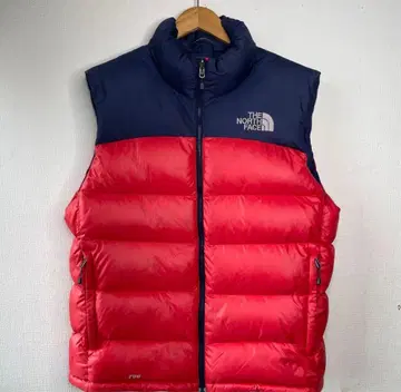 THE NORTH FACE 다운 베스트 빨간색/네이비 L