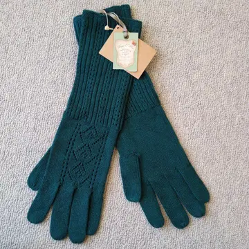 허그아워 터콰이즈 색상의 레이스 뜨개질 장갑