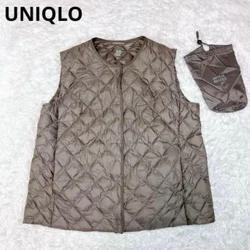 컨디션 최상 유니클로 퍼프 테크 퀼팅 베스트 웜 패디드 그레이 XL