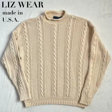 90s USA LIZ WEAR 롤넥 케이블 니트 스웨터 M