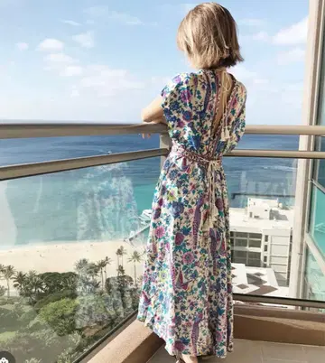 TDDPSSHDP 롱 원피스 리조트 보타니컬