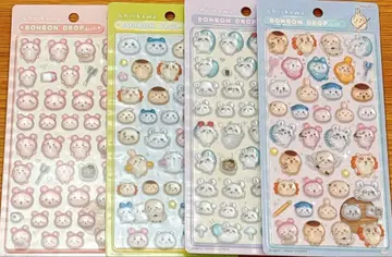 치이카와 (먼작귀) 모자 꽁지 드롭 씰 4종 세트