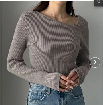 아지메 넥 리브 니트 S 사이즈