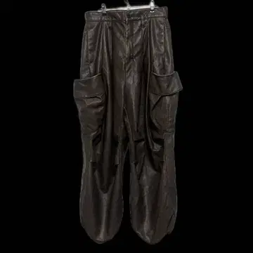 SHINYAKOZUKA CONZ 25AW 다크 브라운 가죽 카고 팬츠