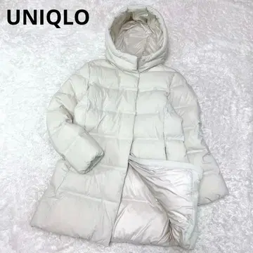 컨디션 최상 유니클로 심리스 다운 숏코트 라이트 그레이 L