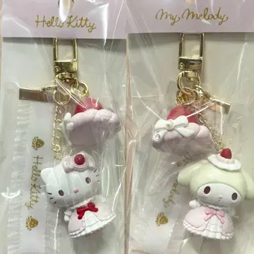 산리오 딸기 휘핑 케이크 키링 키티 마이멜로디 2세트