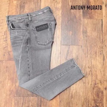 3.4만 ANTONY MORATO 앵클 기장 슬림 핏 데미지 가공 데님