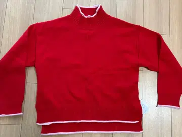 어반 리서치 하이넥 니트 스웨터 빨간색