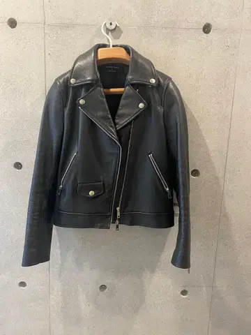 UNITEDTOKYO 여성용 가죽 라이더 자켓 블랙 사이즈 2