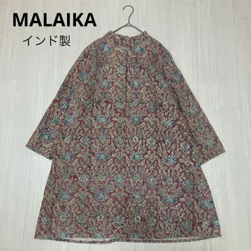 MALAIKA 마라이카 꽃무늬 플란넬 긴팔 튜닉 셔츠 인도산