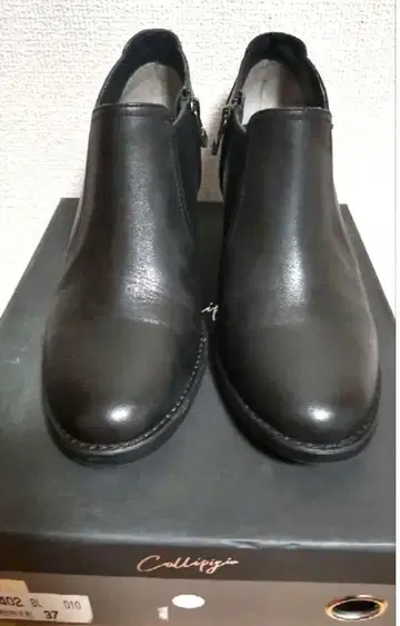 천연 가죽 부티 블랙 [ 23.5 ]