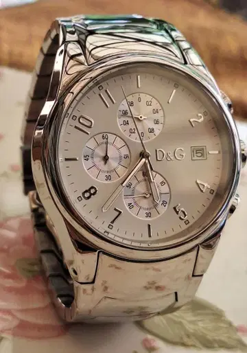 D&G 크로노그래프 손목시계 실버