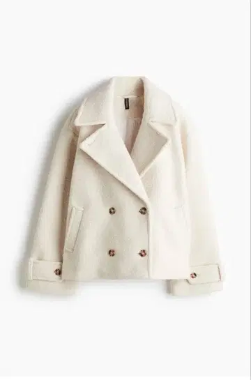 [ 미사용 새상품 택 포함 ] H&M 피코트 화이트 S 사이즈