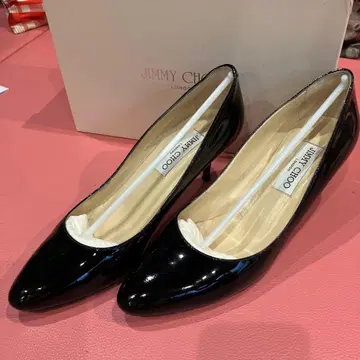 JIMMY CHOO 26.5cm 블랙 하이힐 에나멜