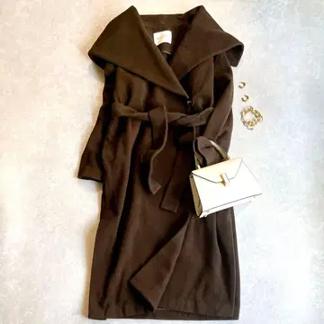 레어 투모로우랜드 울 비버 리버 코트 성인 브라운 벨트