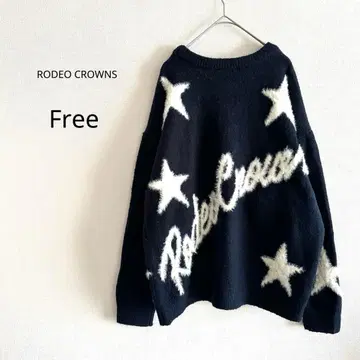 [ RODEO CROWNS ] 니트 스웨터 네이비 스타 별 WEB 한정판