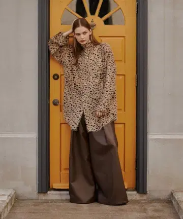 seyto 세이트 애니멀 자카드 프린지 셔츠 긴팔 셔츠