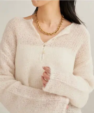 plage HENLEY ALPACA mix 풀오버 니트 알파카