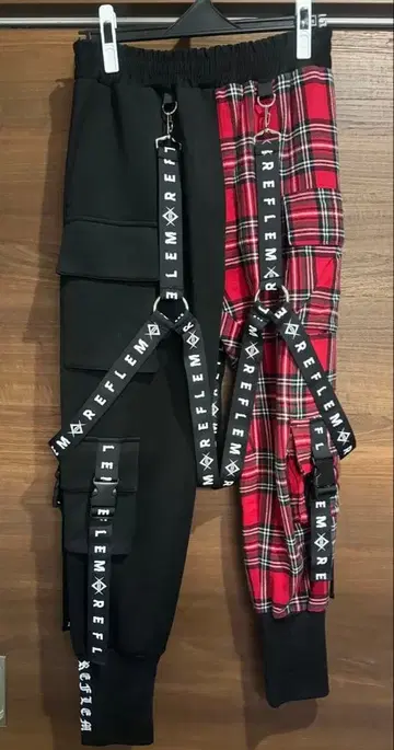 [ REFLEM ] 하네스 로고 벨트 카고 팬츠