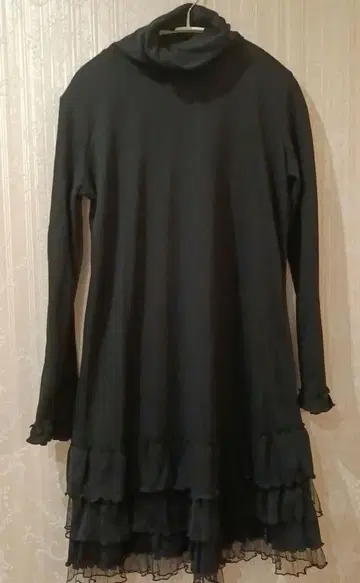 핑크하우스 레이스 튜닉 티셔츠 블랙