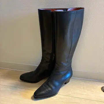 CARMINA 칼미나 블랙 가죽 롱 부츠 4cm 힐