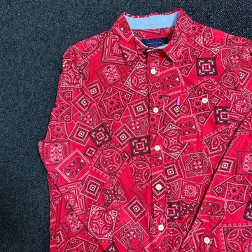 미시카 페이즐리 반다나 패턴 셔츠 긴팔 화려한 무늬 스트릿 M