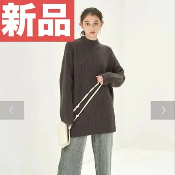 롱 니트 하이넥 니트 니트 새상품 예카베카 케이블 니트