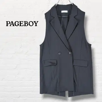 페이지 보이 백 슬릿 롱 베스트 [ F ] 블랙