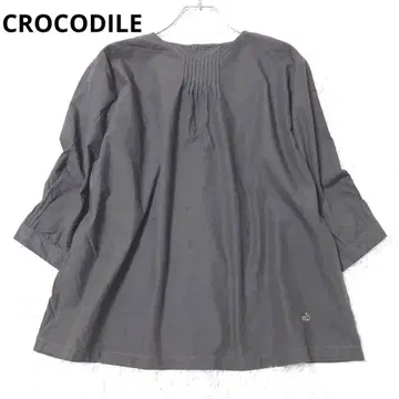 크로커다일 7부 소매 블라우스 상의 7부 소매 원 포인트 심플