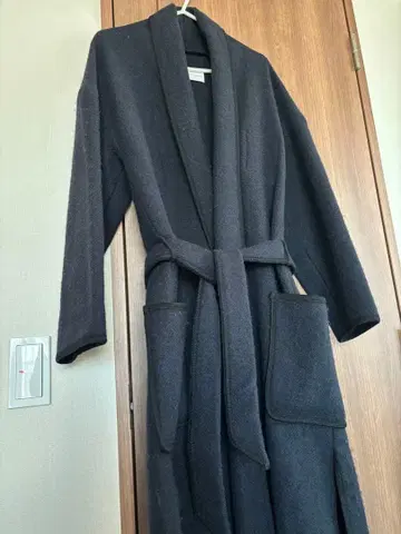 프레임워크 네이비 롱 코트 벨트 포함