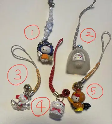 지역 한정 헬로키티 아키타 한정판 스트랩 5개 세트