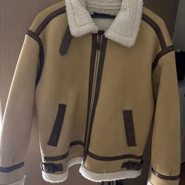 베이지 플리스 자켓 L 사이즈