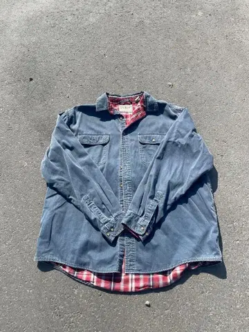 00s L.L.Bean 코튼 데님 셔츠 안감 체크