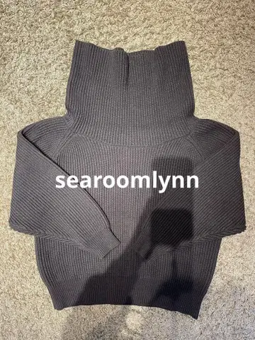 Sea Room lynn 리브 편직 브라운 하이넥 스웨터