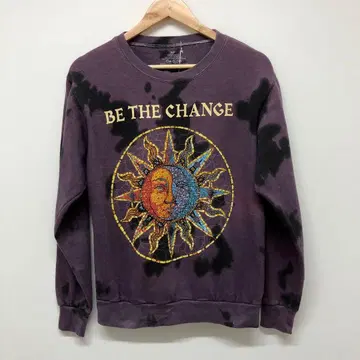 구제 의류 월과 태양 타이다이 염색 맨투맨 분위기 계열