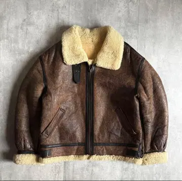 [ 90s VINTAGE ] B-3 플라이트 자켓 무스탕 천연 가죽