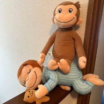 호기심 많은 조지 L 봉제 인형 방긋 잠옷 & 포근포근 ver