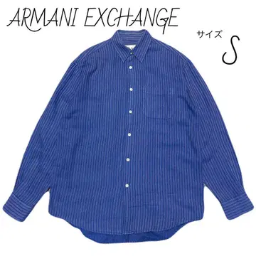 ARMANI EXCHANGE 긴팔 셔츠 사이즈 S 린넨 혼방 스트라이프